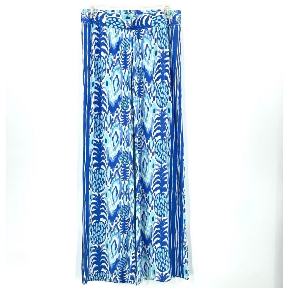 Lilly Pulitzer bel harbor Blue Patterned plazo Women's pants sz med